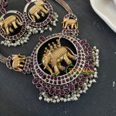 Dual Tone Elephant Choker -Red-S614